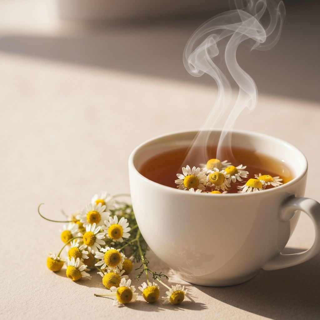 Dried chamomile flowers